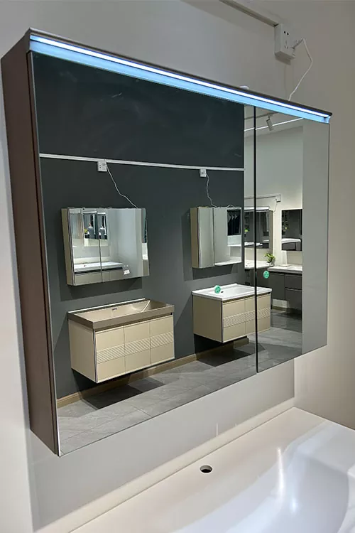 Double-Door Bathroom Mirror Cabinet
